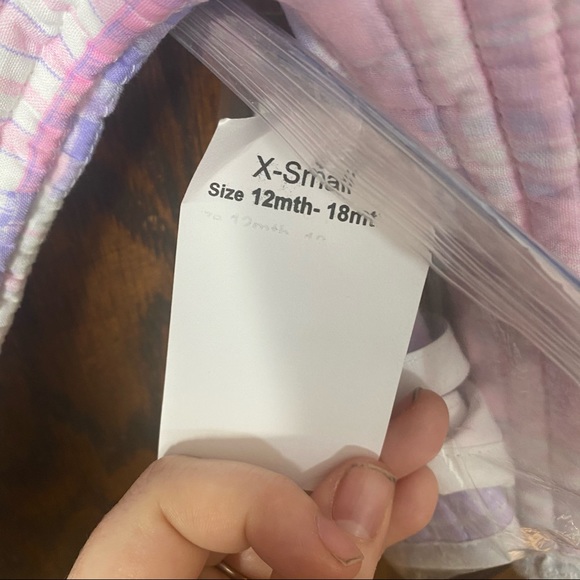 Grannie quilted pink purple baby coat jacket with matching bib 12-18 months - Picture 7 of 13